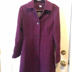 Plum wool coat from J.Crew; size 10